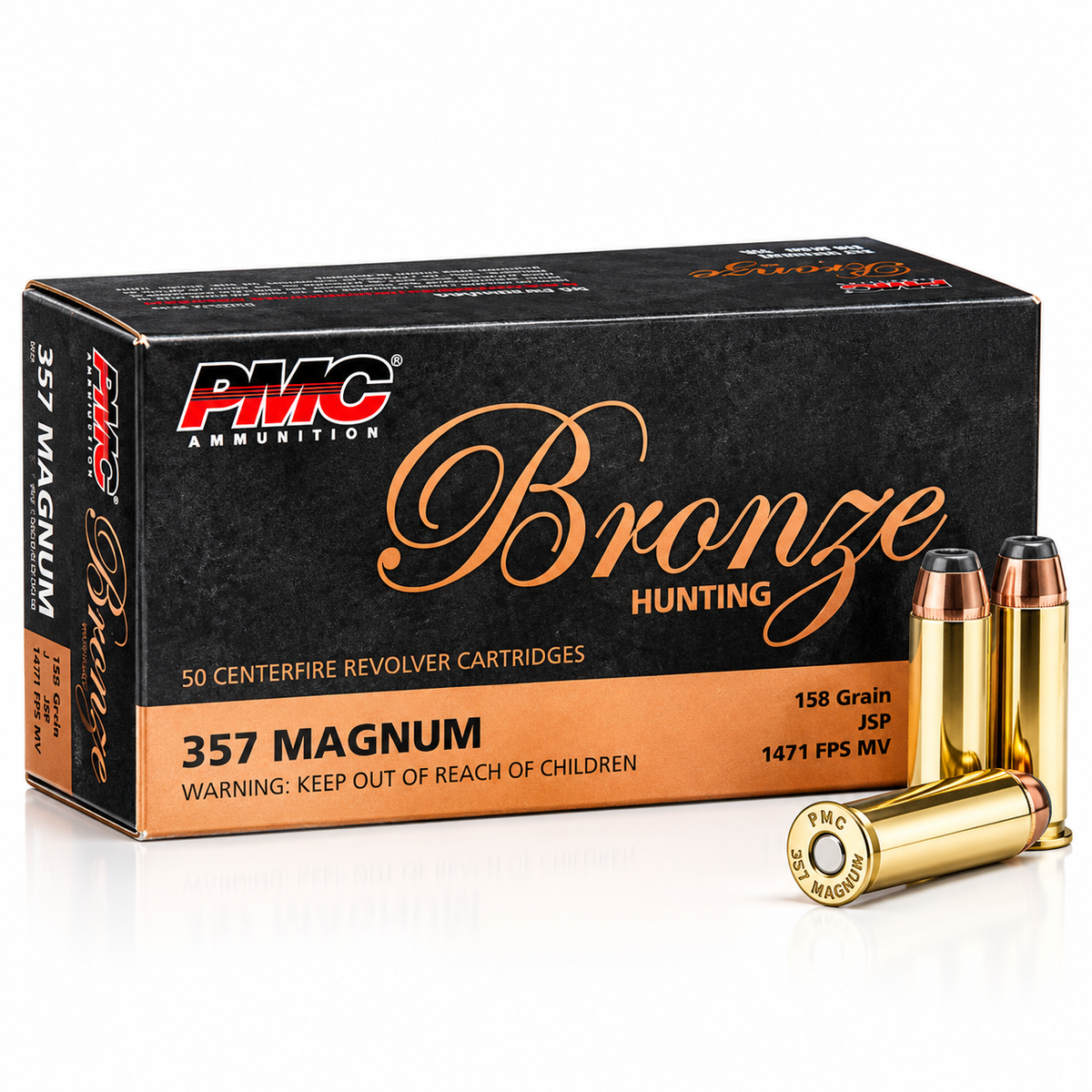 .357 Magnum | PMC 357A | 158 gr. | JSP | Bronze | 50 Rounds