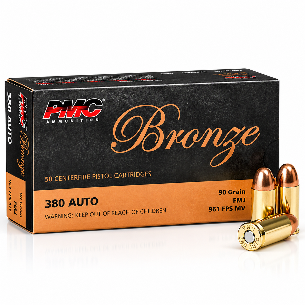 .380 Auto | PMC 380A | 90 gr. | FMJ | Bronze | 50 Rounds