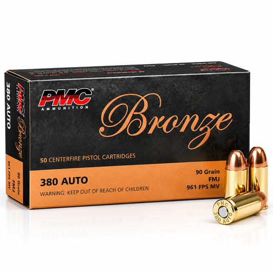 .380 Auto | PMC 380A | 90 gr. | FMJ | Bronze | 50 Rounds