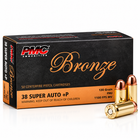 .38 Super Auto +P | PMC 38SA | 130 gr. | FMJ | Bronze | 50 Rounds