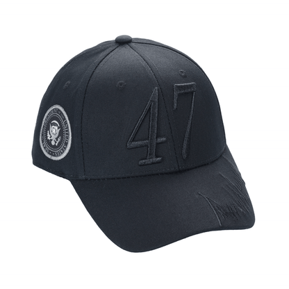 Dark Trump “47” Cap – President Trump Embroidered Cotton Twill Hat