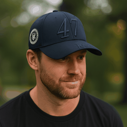 Dark Trump “47” Cap – President Trump Embroidered Cotton Twill Hat