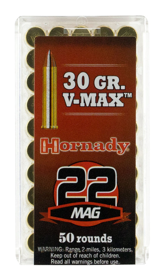 22 WMR, Hornady V-MAX, 30 gr. V-MAX, 50 per Box