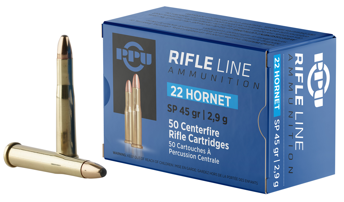 Gr 45 22 Hornet, 45 gr. SP, PRVI , 50 per Box – Steadfast American