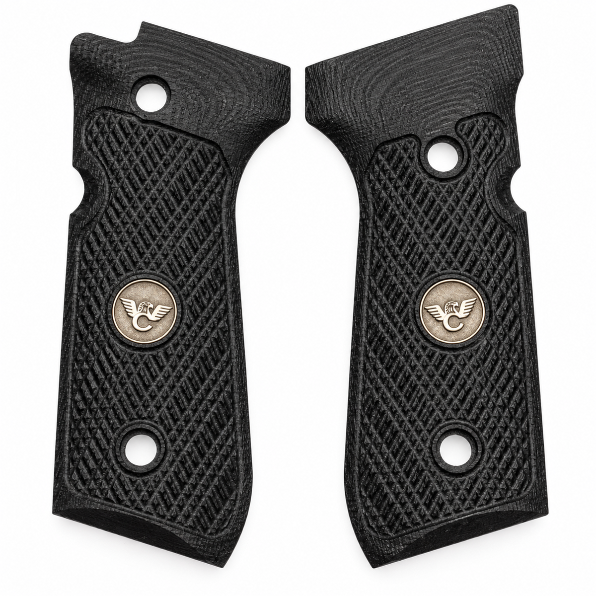 Wilson Combat Beretta 92/96 Grips, Checkered, Black G10 | 724FC-BLK