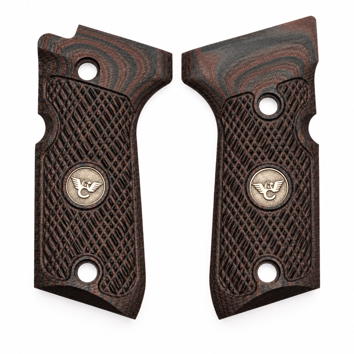 Wilson Combat Beretta 92/96 Compact Grips, Ultra Thin Checkered, Black Cherry G10 | 728-CP-UT-BC