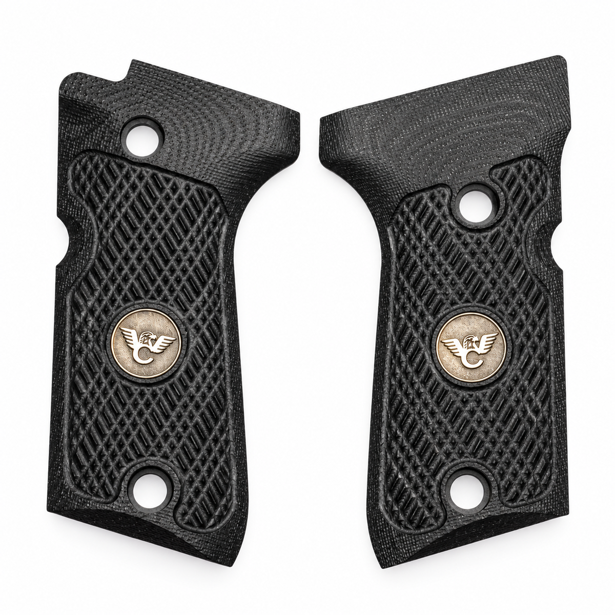 Wilson Combat Beretta 92/96 Compact Grips, Ultra Thin Checkered, Black G10 | 728-CP-UT-BLK