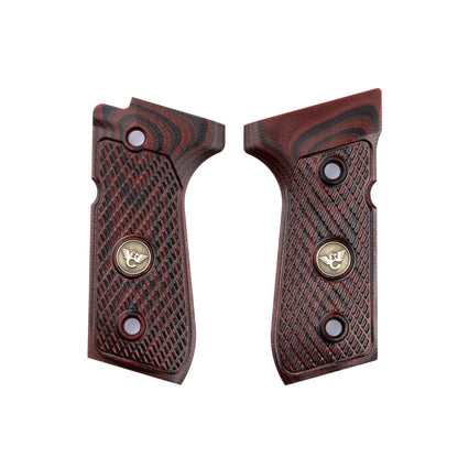 Wilson Combat Beretta 92/96 G10 Ultra Thin Checkered Grips - Black Cherry | 728-FS-UT-BC
