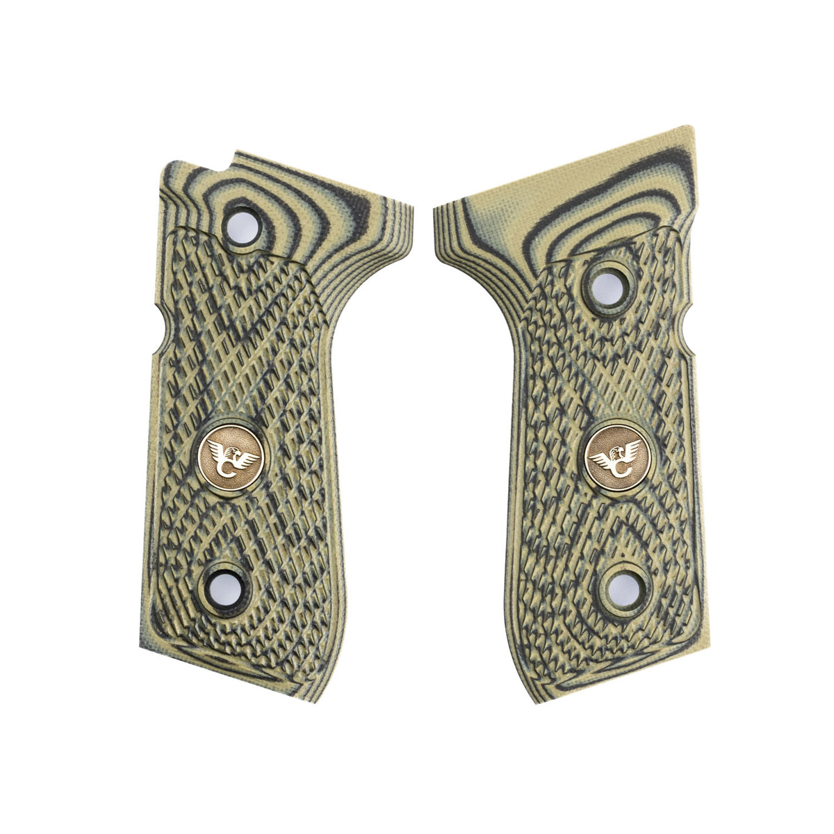 Wilson Combat Beretta 92/96 G10 Ultra Thin Checkered Grips - Dirty Olive | 728-FS-UT-DO