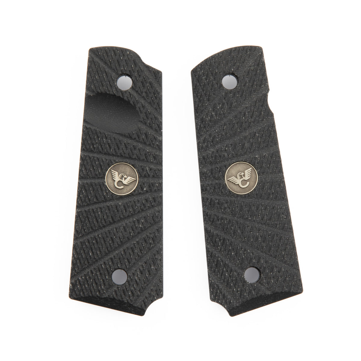 Wilson Combat 1911 Full-Size Agressive Starburst G10 Grips, Bevel Bottom - Black | 738-FS-BB-BLK
