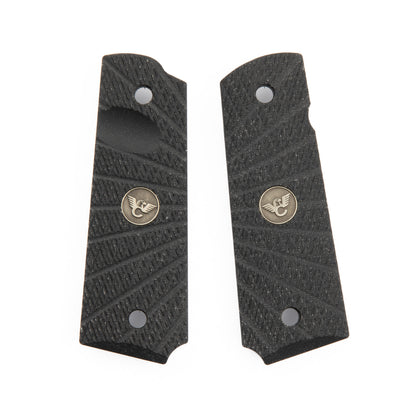 Wilson Combat 1911 Full-Size Agressive Starburst G10 Grips, Bevel Bottom - Black | 738-FS-BB-BLK
