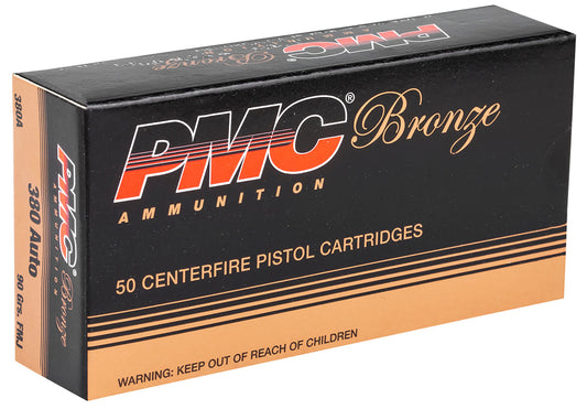 380 ACP, PMC 380A Bronze, 90 gr. FMJ, 50 per Box