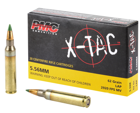 5.56x45mm, PMC 556K X-Tac, 62 gr. Light Armor Piercing, 20 per Box