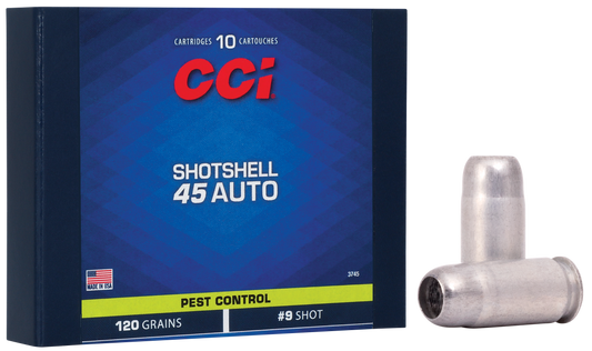 45 ACP, CCI 3745, #9 Shotshell, 10 per Box