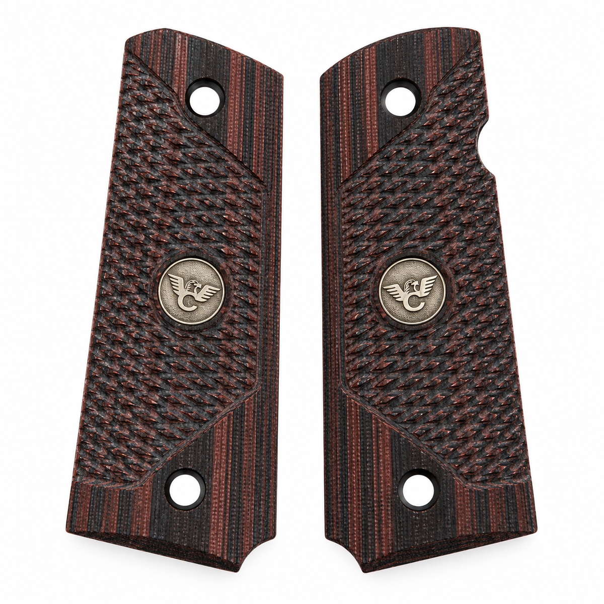 Wilson Combat 1911 Grips, Full-Size, Bevel Bottom, Ultra Thin, Black Cherry G10 | 799-FS-UT-BC