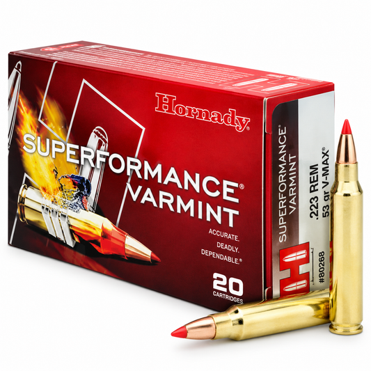 .223 Rem. | Hornady 8025 | 53 gr. | V-MAX® | Superformance® Varmint | 20 Rounds