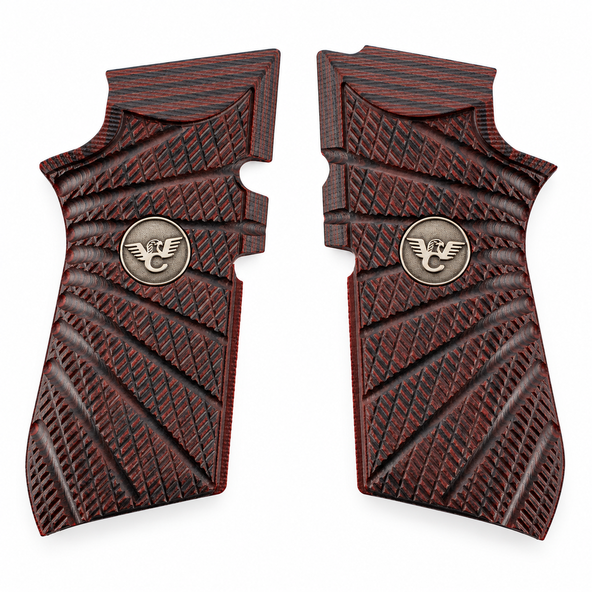 Wilson Combat EDC X9 Grips, Aggressive Starburst, Black Cherry G10 | 853BC