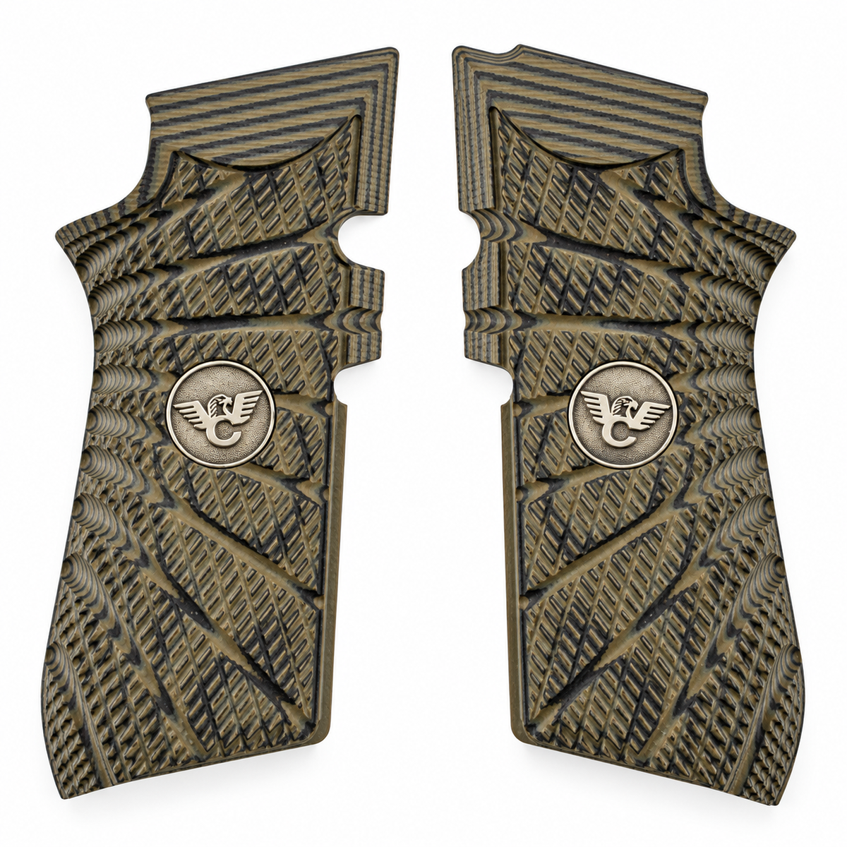 Wilson Combat EDC X9 Grips, Aggressive Starburst, Dirty Olive G10 | 853DO