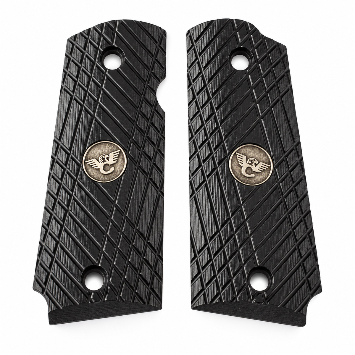 Wilson Combat 1911 Grips, Sentinel, Bevel Bottom, X-TAC, Black G10 | 866-SN-BB-BLK
