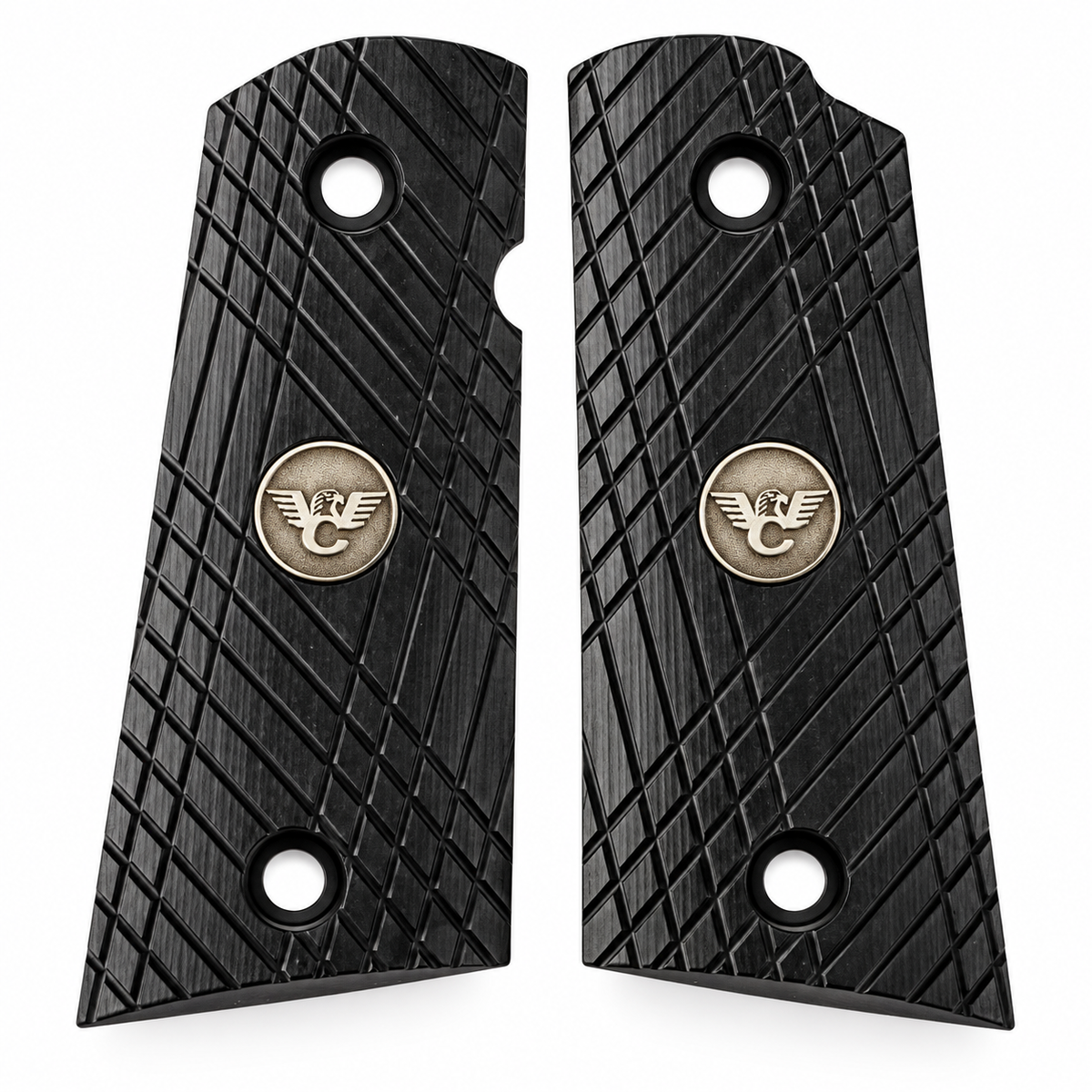 Wilson Combat 1911 Grips, Sentinel, Flat Bottom, X-TAC, Black G10 | 866-SN-FB-BLK