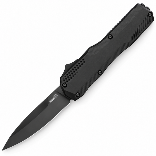 Kershaw - Livewire OTF - 9000BLK | Double-Action OTF (Auto) | 3.3" CPM MagnaCut Black PVD | Black Aluminum