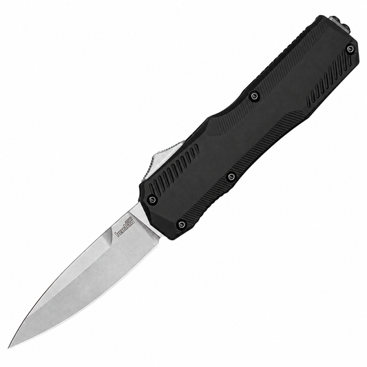 Kershaw - Livewire OTF - 9000 | Double-Action OTF (Auto) | 3.3" CPM MagnaCut Stonewash | Black Aluminum