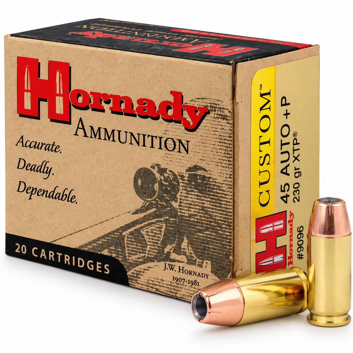 .45 Auto +P | Hornady 9096 | 230 gr. | XTP® | Custom™ | 20 Rounds