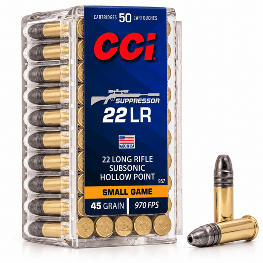 .22 Long Rifle | CCI 957 | 45 gr. | Lead Hollow Point | Suppressor | 50 Rounds