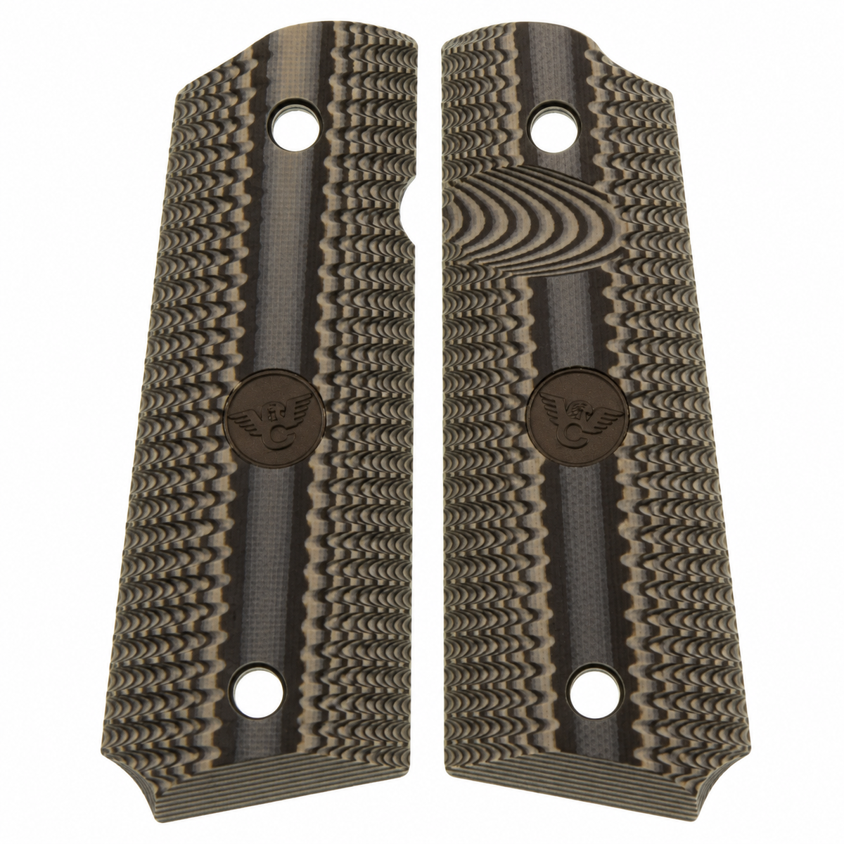 Wilson Combat 1911 Full-Size Eagle Claw G10 Grips, Gray/Black, Beveled Bottom