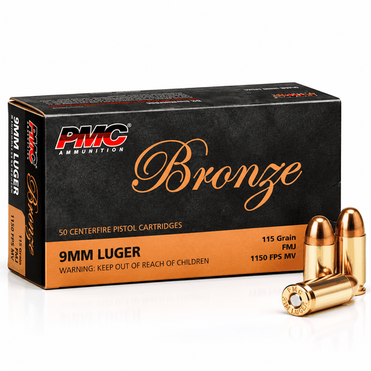 9mm Luger | PMC 9A | 115 gr. | FMJ | Bronze | 50 Rounds