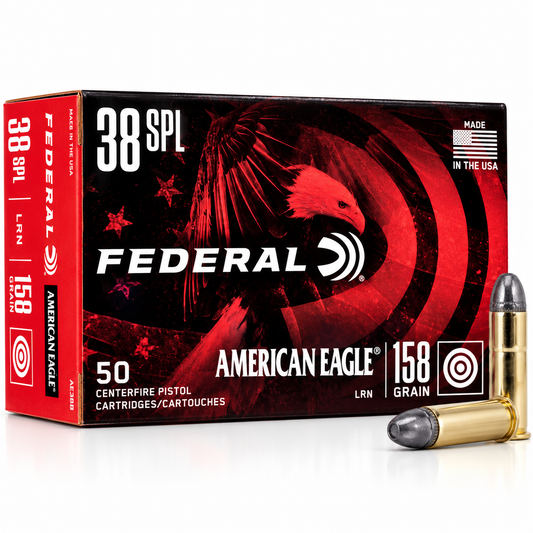 .38 Special | Federal AE38B | 158 gr. | Lead Round Nose | American Eagle® | 50 Rounds