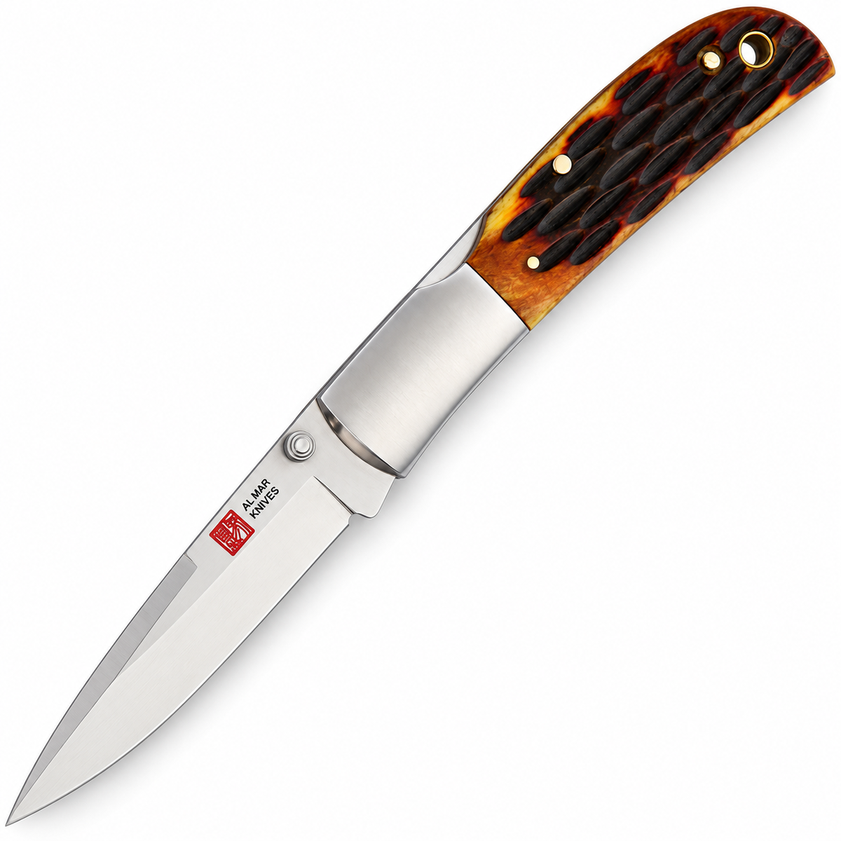 Al Mar - Classic Lockback | AMK7004 Folding Knife - 3.15" AUS-8 - Honey Jigged Bone