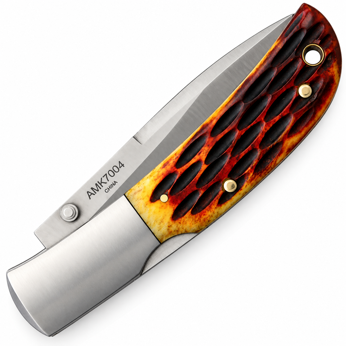 Al Mar - Classic Lockback | AMK7004 Folding Knife - 3.15" AUS-8 - Honey Jigged Bone