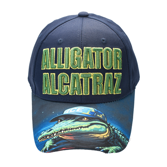 Alligator Alcatraz Cap – Printed Bill | Patriotic Graphic Flat Bill Hat