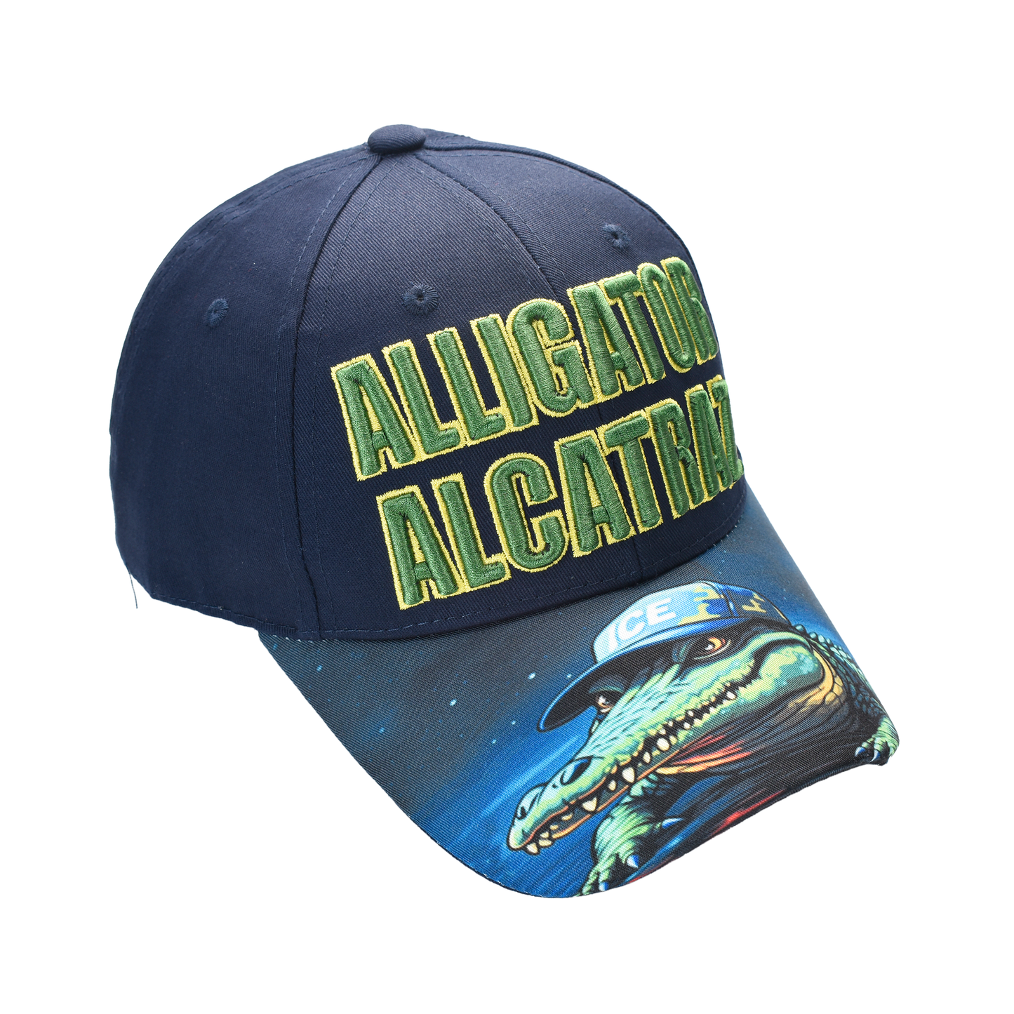 Alligator Alcatraz Cap – Printed Bill | Patriotic Graphic Flat Bill Hat