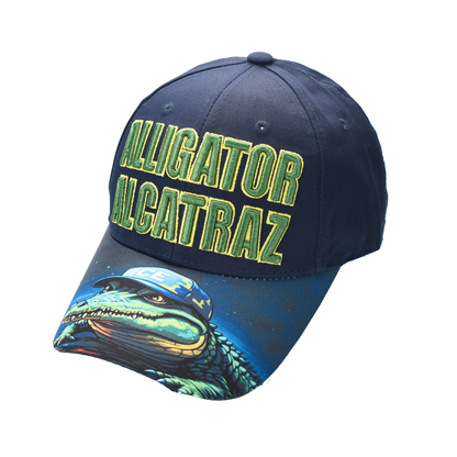 Alligator Alcatraz Cap – Printed Bill | Patriotic Graphic Flat Bill Hat