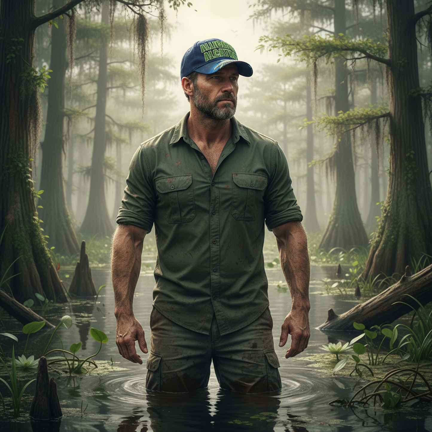 Alligator Alcatraz Cap – Printed Bill | Patriotic Graphic Flat Bill Hat