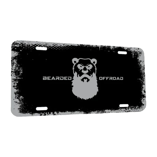 License Plate, Black, Bearded Offroad