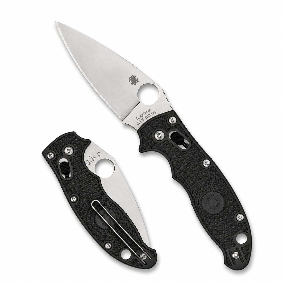 Spyderco - Manix 2 Lightweight - C101PBK2 | Ball Bearing Lock | 3.37" CTS BD1N Satin | Black FRCP