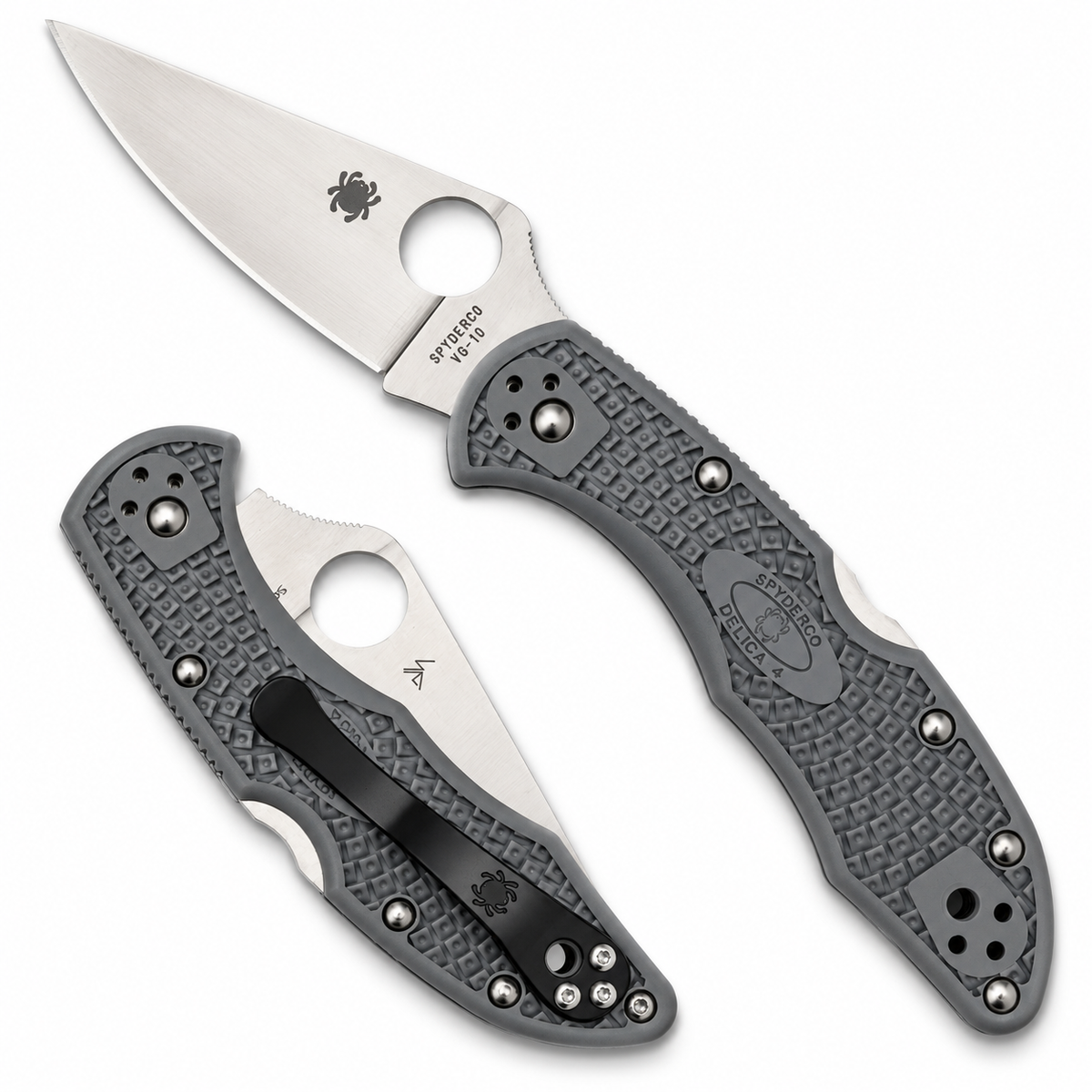 Spyderco - Delica 4 Lightweight - C11FPGY | Lockback | 2.88" VG-10 Satin | Gray FRN