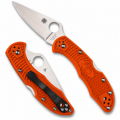 Spyderco - Delica 4 Lightweight - C11FPOR | Lockback | 2.88" VG-10 Satin | Orange FRN