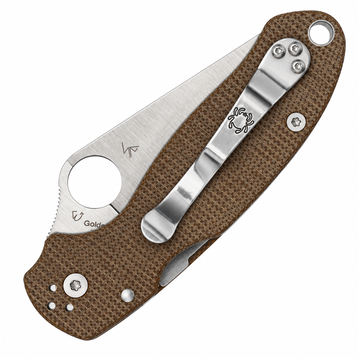 Spyderco - Para 3 - C223MPCW | Compression Lock | 3" CPM CRU-WEAR Satin Blade | Brown Canvas Micarta