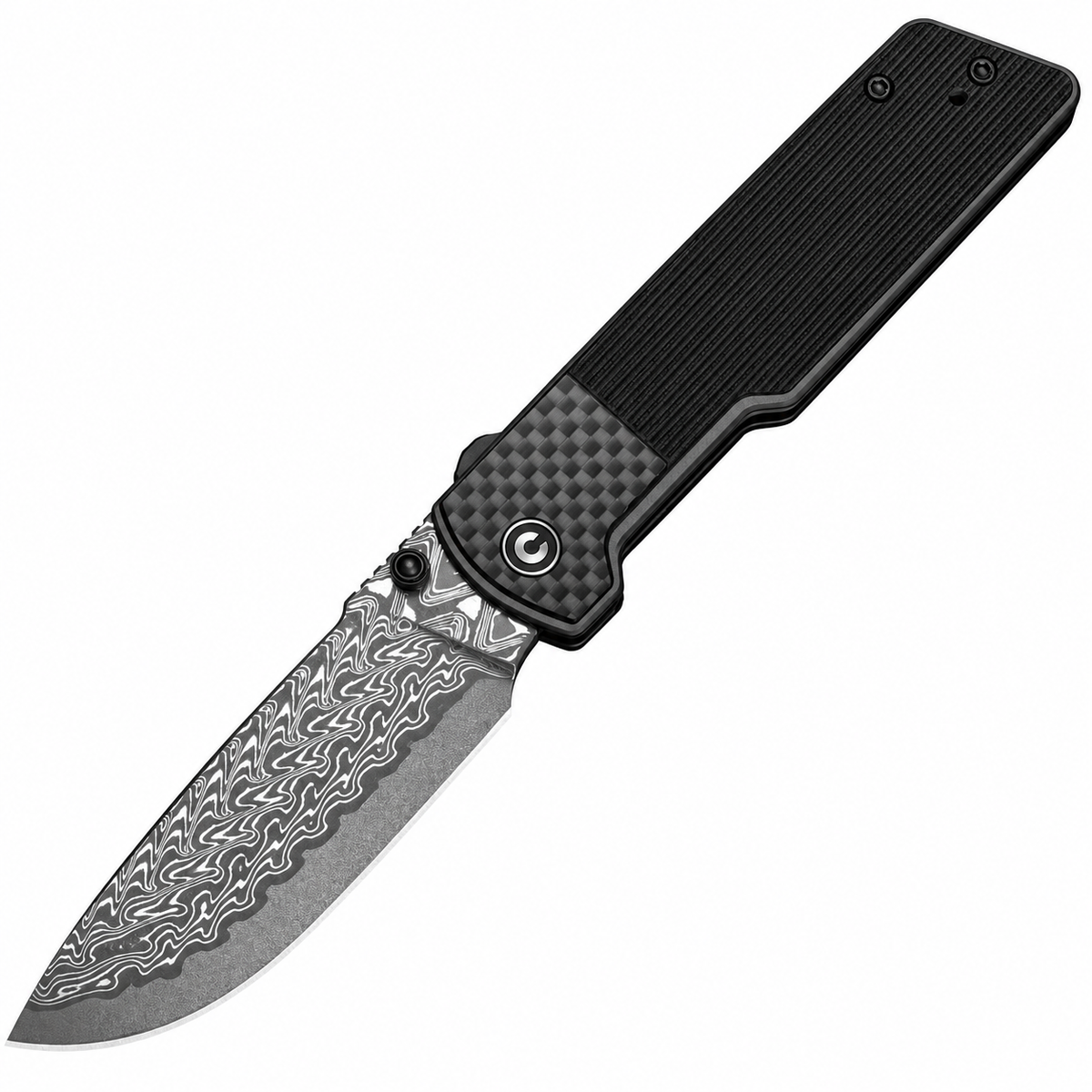 Civivi - Zygon | C25035B-DS1 Folding Knife - 3.24" Damascus - Carbon Fiber / G10