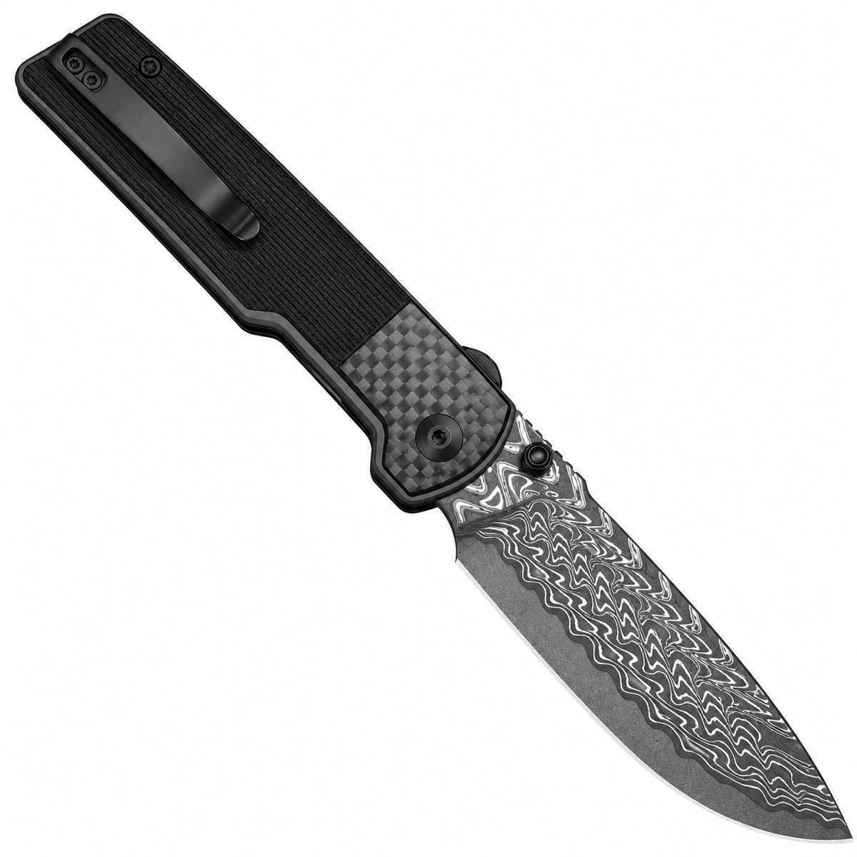 Civivi - Zygon | C25035B-DS1 Folding Knife - 3.24" Damascus - Carbon Fiber / G10
