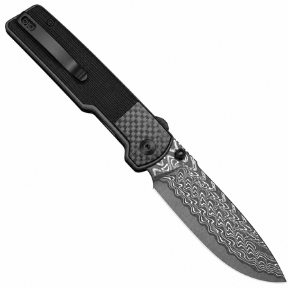 Civivi - Zygon | C25035B-DS1 Folding Knife - 3.24" Damascus - Carbon Fiber / G10