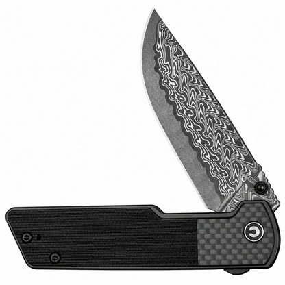 Civivi - Zygon | C25035B-DS1 Folding Knife - 3.24" Damascus - Carbon Fiber / G10