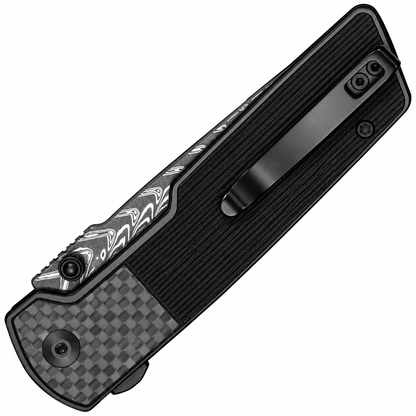 Civivi - Zygon | C25035B-DS1 Folding Knife - 3.24" Damascus - Carbon Fiber / G10