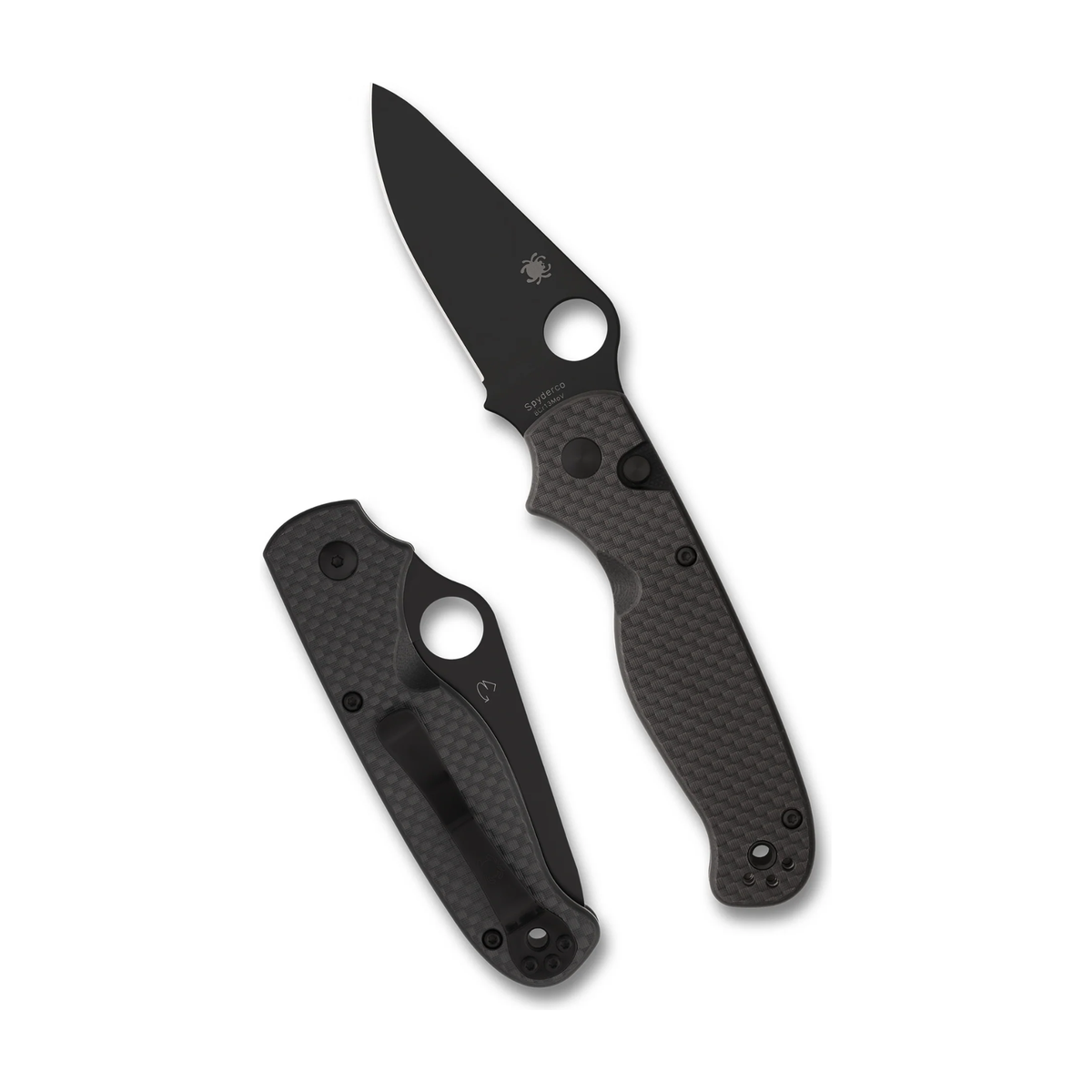 Spyderco - ButtonUp - C275CFPBK | Button Lock | 3.27" 8Cr13MoV Black Oxide | Black Carbon Fiber