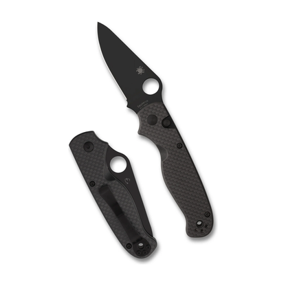 Spyderco - ButtonUp - C275CFPBK | Button Lock | 3.27" 8Cr13MoV Black Oxide | Black Carbon Fiber