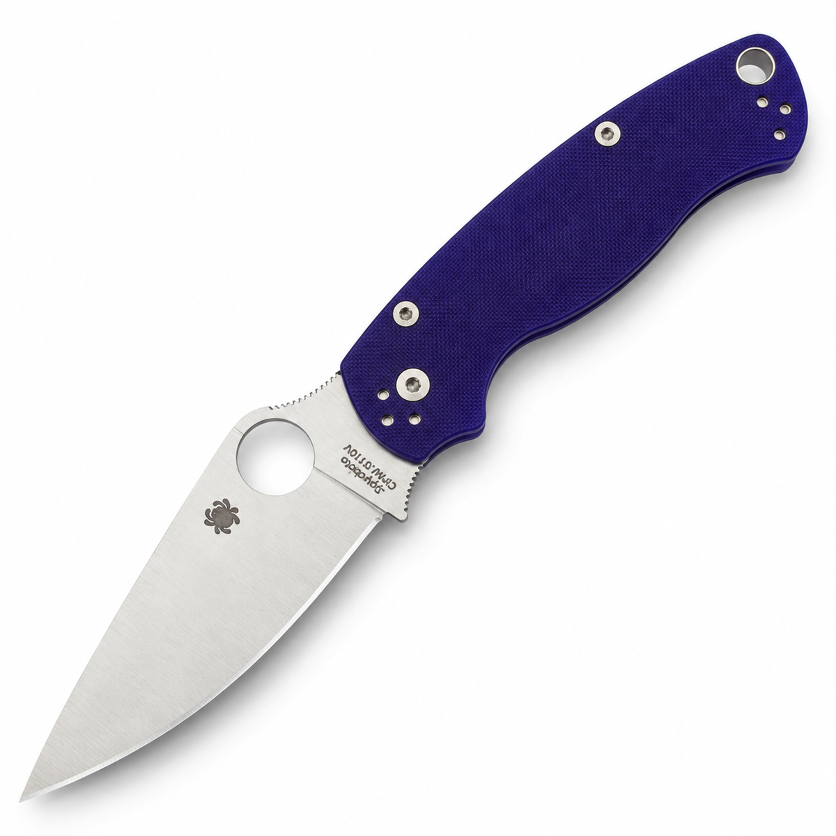 Spyderco - Para Military 2 - C81GPDBL2 | Compression Lock | 3.4" CPM S110V Satin Blade | Blue G-10